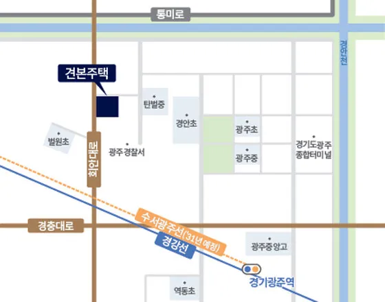 경기광주역 롯데캐슬 시그니처 2단지 모델하우스 위치 안내도 — 광주시 탄벌동 494